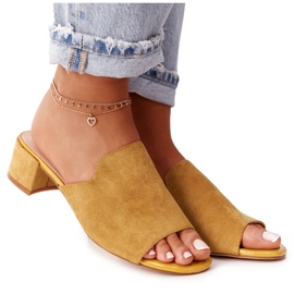 Velúr papucs a sarkán Sergio Leone KL313 Sárga Velúr papucs a sarkán Sergio Leone KL313 Sárga