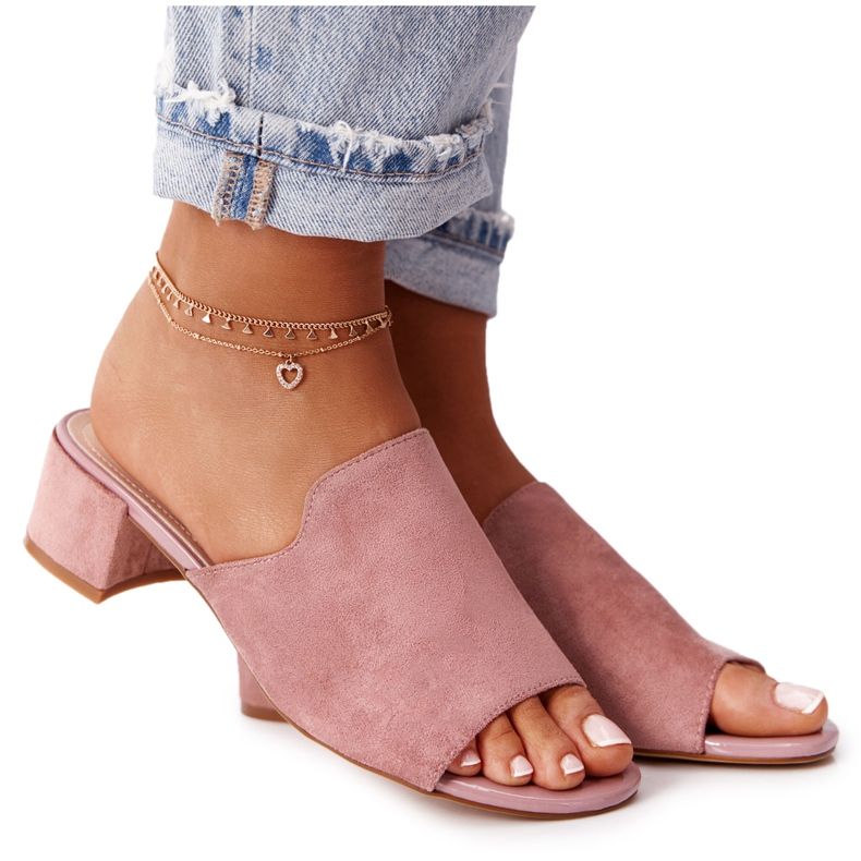 Velúr papucs a sarkán Sergio Leone KL313 Pink rózsaszín