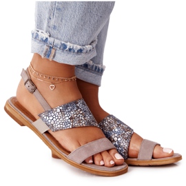 Maciejka bőr szandál 05167-10 Sötét bézs sokszínű