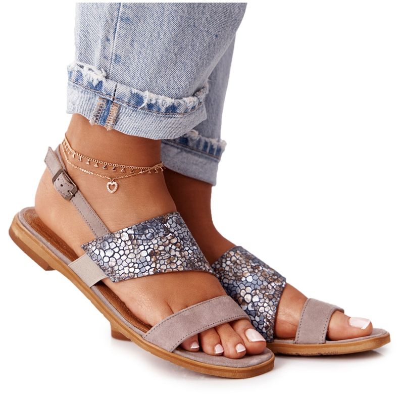 Maciejka bőr szandál 05167-10 Sötét bézs sokszínű