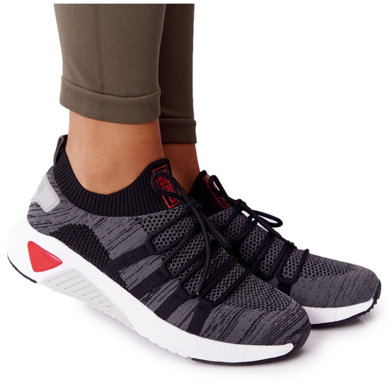 Női sportcipő Memory Foam Big Star HH274532 Sötétszürke fehér