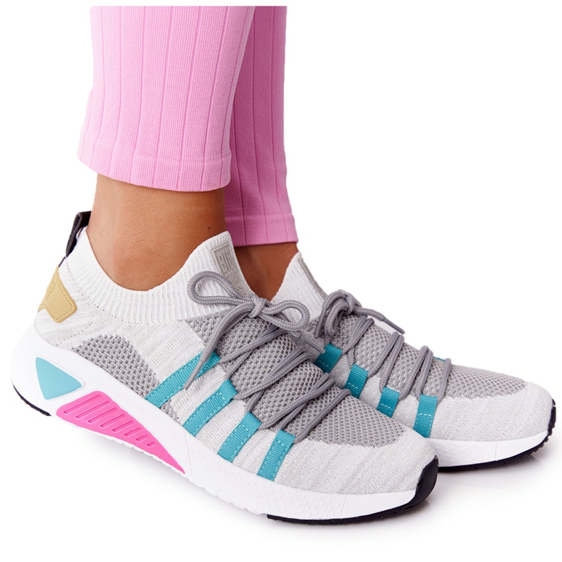 Női sportcipő Memory Foam Big Star HH274531 Fehér-szürke sokszínű
