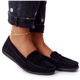Női Suede Loafers Big Star HH274662 Fekete