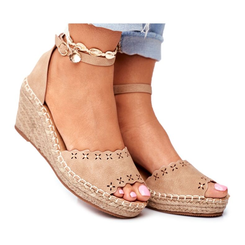 EVE Női szandál Wedge Espadrilles Bézs 9SD98- 0953 Nyilas