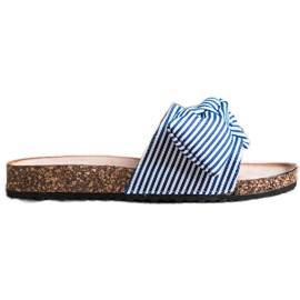 Vinceza csíkos szandál fehér kék