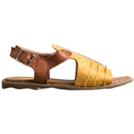 Zárt VINCEZA szandál barna sárga