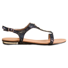 Szandál Arany VINCEZA díszekkel fekete