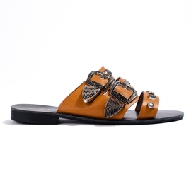 Seastar Stílusos papucs csatokkal barna Seastar Stílusos papucs csatokkal barna