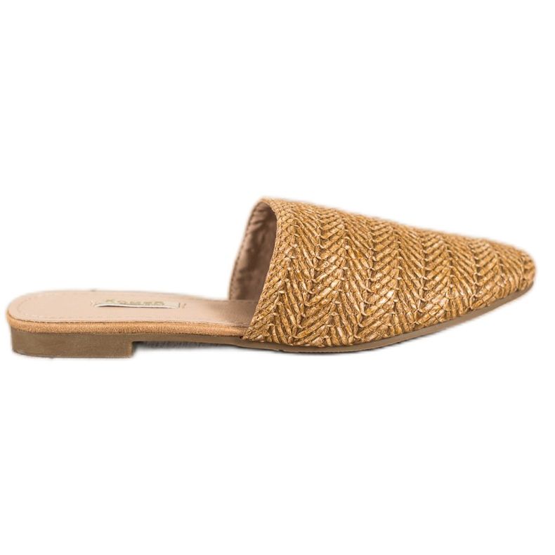 SHELOVET Szalma papucs barna