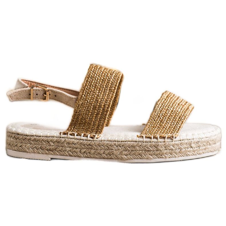 SHELOVET Fonott szandál a platformon bézs narancssárga