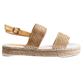 SHELOVET Fonott szandál a platformon aranysárga