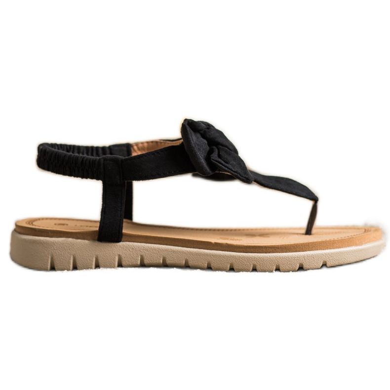 SHELOVET Flip-flops szandál íjjal fekete