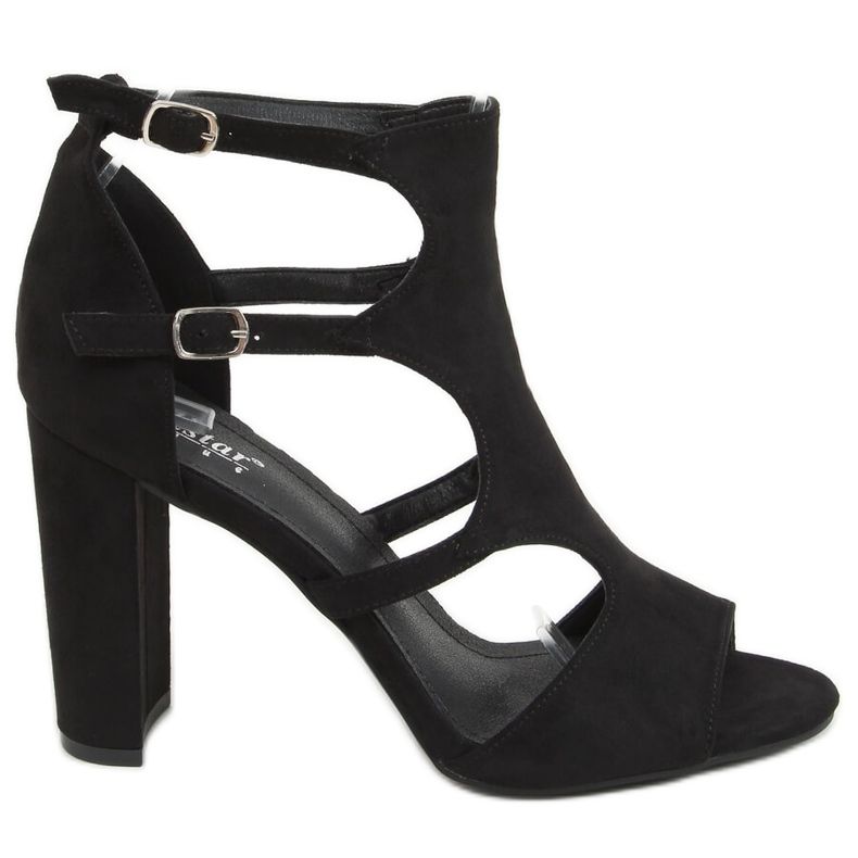 Fekete magas sarkú szandál NS111P Fekete