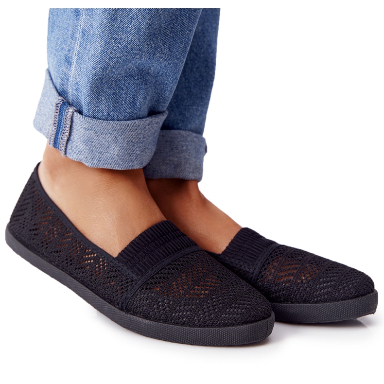 Áttört Slip-On fekete Chillout cipők Áttört Slip-On fekete Chillout cipők