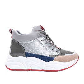 Szürke cipők vastag Cassadi talpon