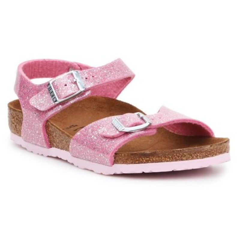 Birkenstock Rio Plain Jr 1018991 szandál fekete rózsaszín