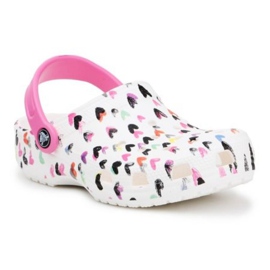 Crocs Classic Heart Print Clog Jr 207000-100 fehér sokszínű