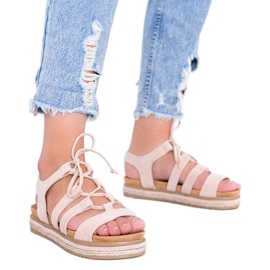 Layla fűzős szandál bézs színben Layla fűzős szandál bézs színben