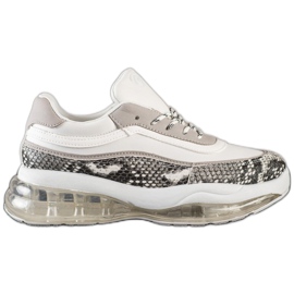 SHELOVET Cipők átlátszó platformon fehér sokszínű