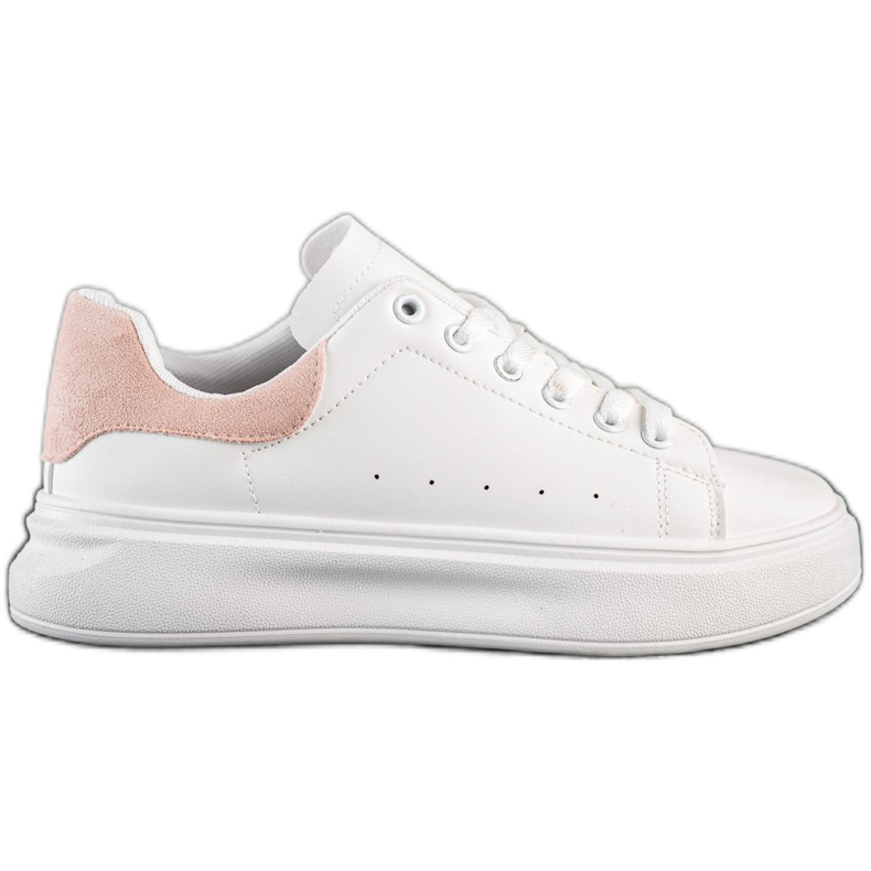 SHELOVET Fehér cipők a platformon