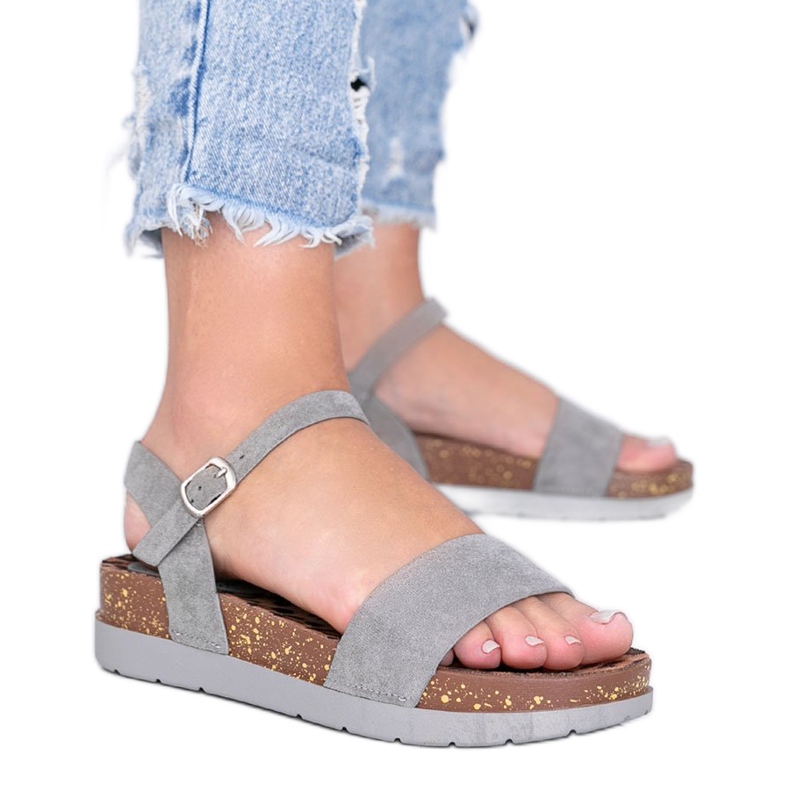 Szürke szandál Preatty Pea talpbetéttel