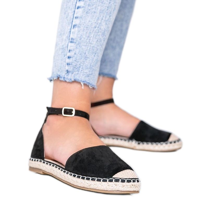 Chloe Star fekete espadrilles szandál
