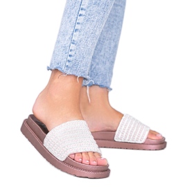 Trisha rózsa arany papucs gazdagon díszített rózsaszín