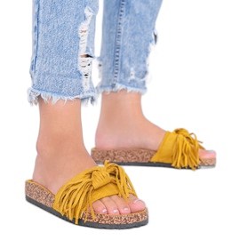 Mustáros papucs parafa talppal sárga Mustáros papucs parafa talppal sárga