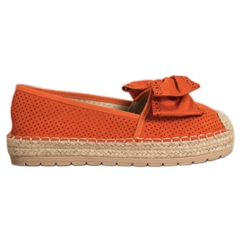 Mannika Áttört espadrillák íjjal narancs