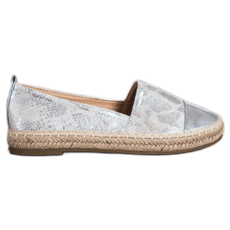 Bestelle Fényes Espadrilles Eco Bőrrel szürke
