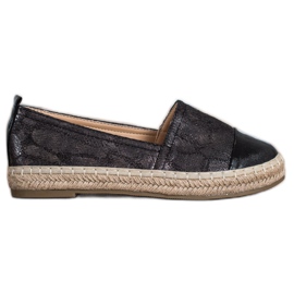 Bestelle Fényes Espadrilles Eco Bőrrel fekete Bestelle Fényes Espadrilles Eco Bőrrel fekete