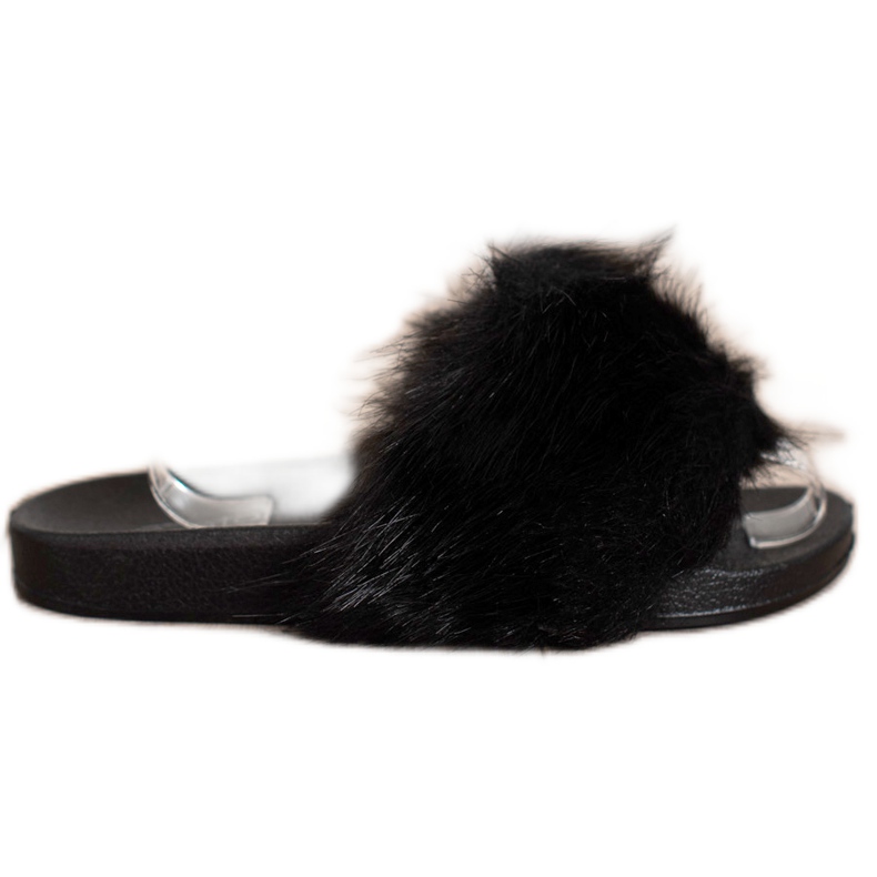 Evento Papucs szőrmével fekete