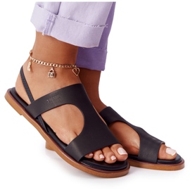 Bőr szandál mandzsettával Big Star HH274715 Fekete