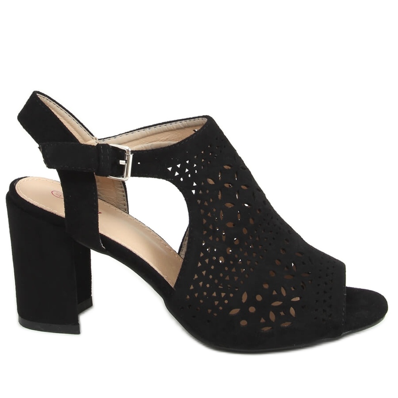 Fekete sarkú áttört szandál 429-10 Fekete