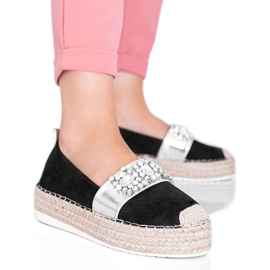 Fekete espadrillák Cher kövekkel Fekete espadrillák Cher kövekkel