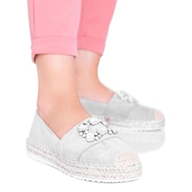 Szürke espadrilles, kubai Vibe kövekkel díszítve