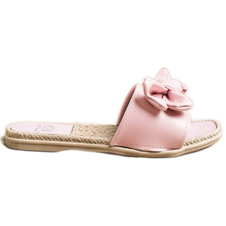 Small Swan Öko bőr papucs íjjal rózsaszín