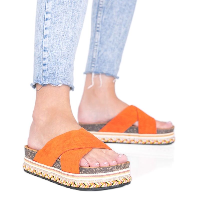 Narancssárga papucs dekoratív Riri talppal