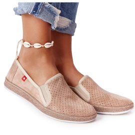 Áttört espadrilles Big Star FF276035 Bézs
