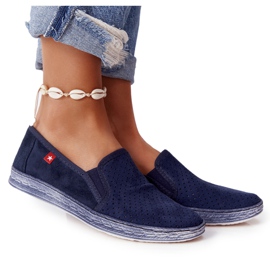 Áttört espadrilles Big Star HH276004 Navy Blue sötétkék