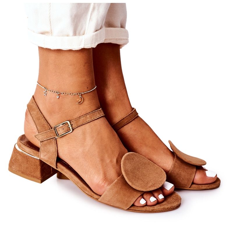 Velúr magas sarkú szandál Maciejka 5198A-29 Red barna