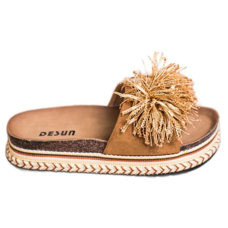 SHELOVET Divatos papucs karimákkal barna