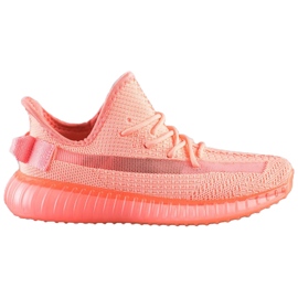 SHELOVET Textil cipők a platformon narancs