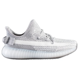 SHELOVET Textil cipők a platformon ezüst szürke SHELOVET Textil cipők a platformon ezüst szürke