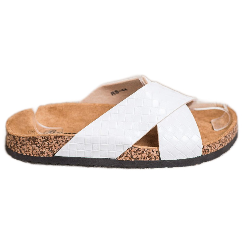 Bona Kényelmes Eco bőr papucs fehér