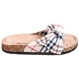 Bona Papucs Kockás íjjal sokszínű