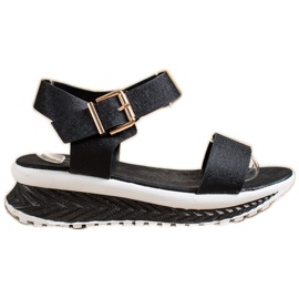 Groto Gogo Szandál A Platformon Csillogással fekete