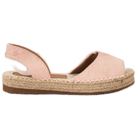 Ideal Shoes Csúsztatható Espadrilles rózsaszín Ideal Shoes Csúsztatható Espadrilles rózsaszín
