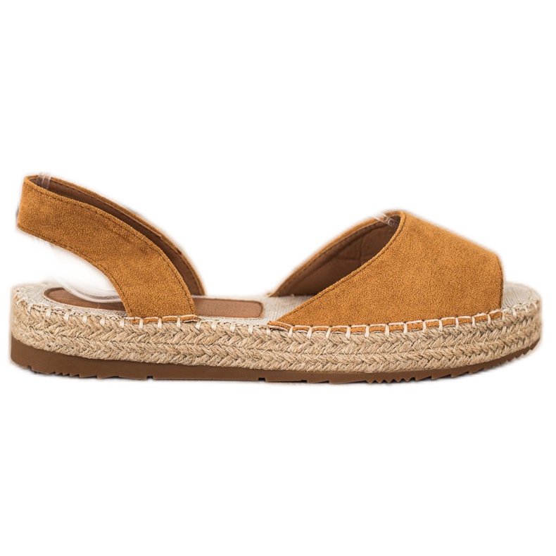 Ideal Shoes Csúsztatható Espadrilles barna
