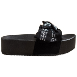 SHELOVET Divat papucs íjjal fekete SHELOVET Divat papucs íjjal fekete